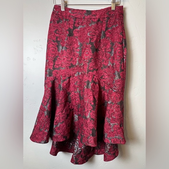 Rachel Parcell Fit & Flare Skirt Brocade Design Lined Size 2 - Picture 3 of 10